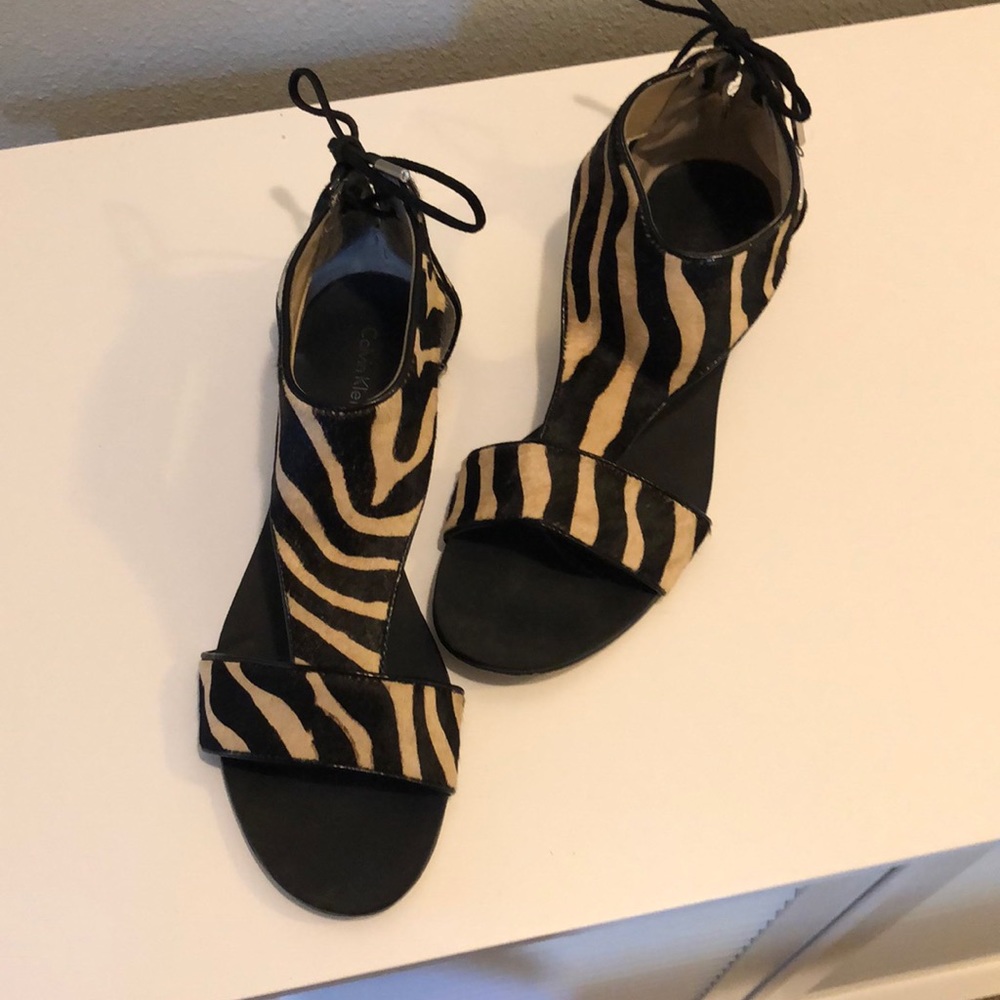 Zebra Calvin Klein flats